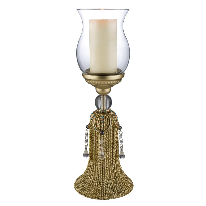 Foran Polyresin Tabletop Candlestick, 20" H x 6.5" W x 6.5" D