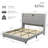 LED Bed Frame with 52" Crystal Button Tufted Upholstered Headboard, Galaxy Projector & Charging Station-105528473-105528465