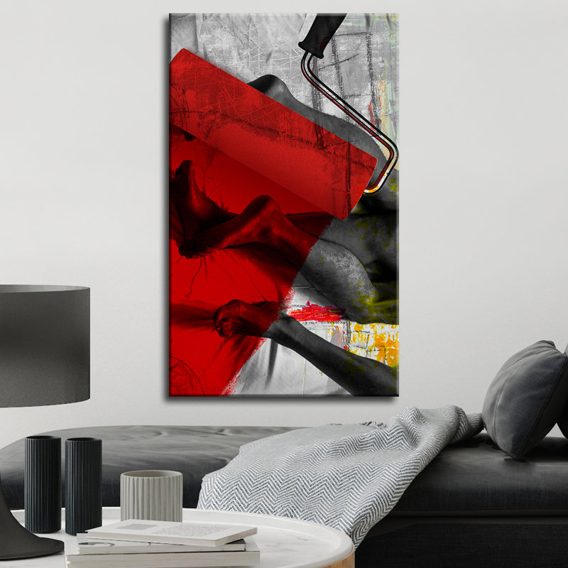 « red », impression encadrée sur toile tendue