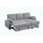 Modern 91"W Light Gray Chenille Fabric Reversible Sleeper Sectional With Storage Chaise, Drop-Down Table, Cup Holders And Charging Ports-949320832