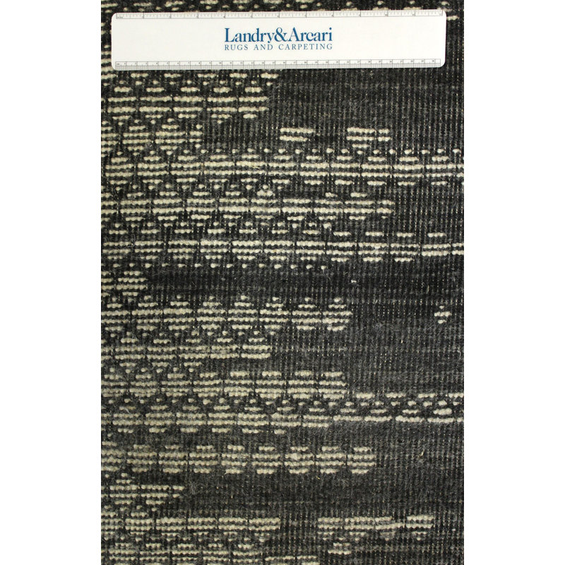 Dew Drop Wool Abstract Area Rug in Gray/Ivory/Charcoal, Rectangle 10'3" x 14'3"
