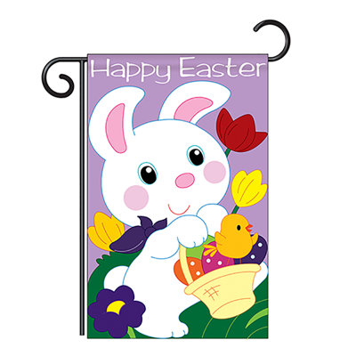 Mélange de polyester 2 côtés 40 x 28 po de lapin spring spring drapeau maison