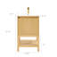 Meuble-lavabo pré-assemblé en bois de frêne de 20 po, tablette réglable, lavabo facile à nettoyer, pieds d'armoire amovibles, petits espaces de salle de bain blancs et compacts