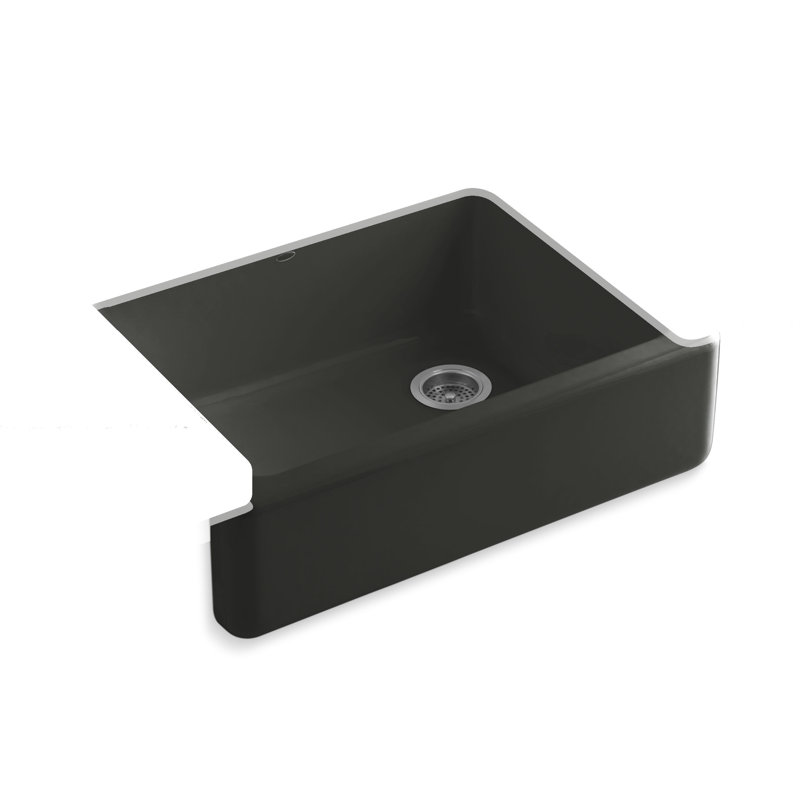 Whitehaven 29.69" L x 21.69" W Farmhouse Single Bowl Kitchen Sink, Caviar