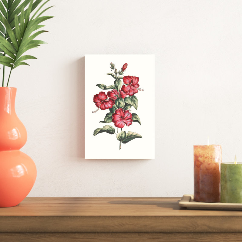 Hibiscus en fleurs III, H 12 po x l 8 po