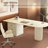 Cream Wood Sintered Stone Writing Desk-66699878