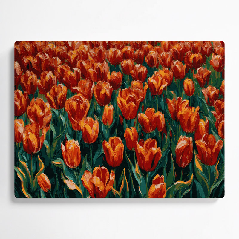 «Botanical Tulips», art mural en métal vert, H 24 po x l 36 po