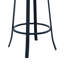 Tabouret de bar contemporain de 30 po de hauteur au fini noir mat et similicuir gris-728943034