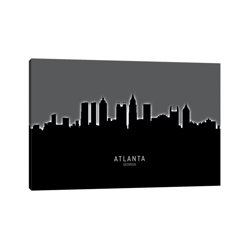 Atlanta Georgia Skyline by Michael Tompsett - Wrapped Canvas Print, 20.32 cm H x 30.48 cm W