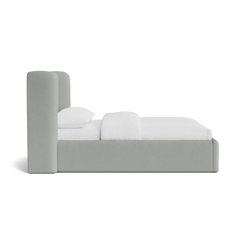 Niles 48 Floating Rail Bed, King, Performance Boucle - Mineral Green