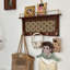 Bois massif + tablettes murales en métal, présentoir à décor moderne pour chambre à coucher, salle de bain, cuisine, salon