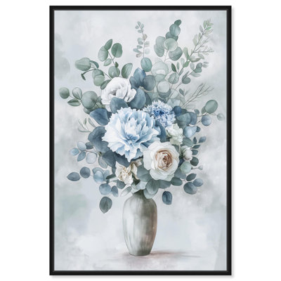 «Snow and Sky Blossom», art floral sur toile par Art Remedy
