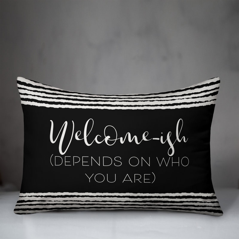 Coussin décoratif, Noir, H 14 po x l 20 po