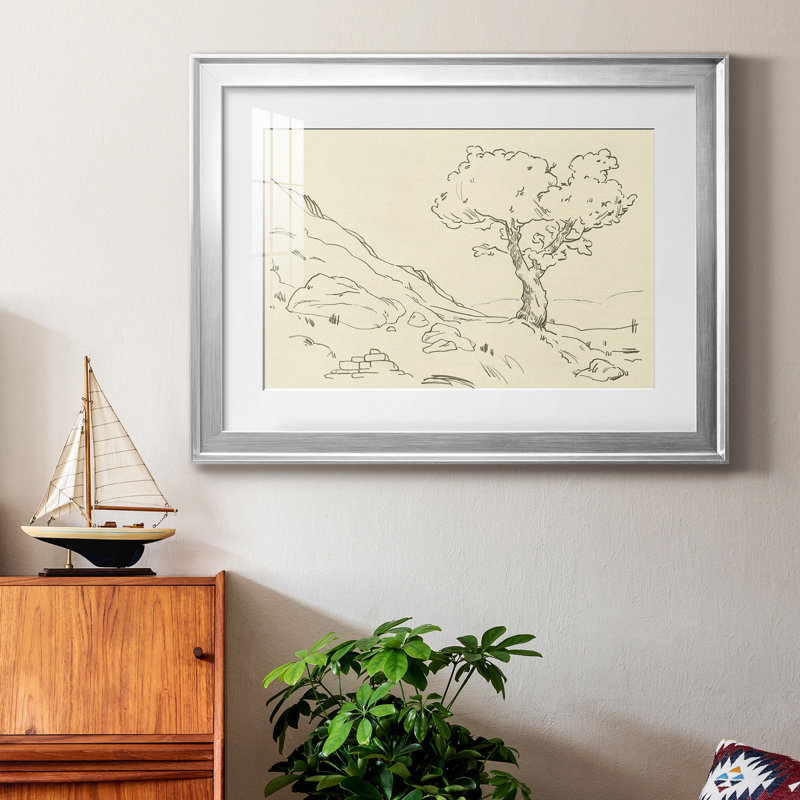 Chêne Christchurch I, H 22,5 po x l 30,5 po x P 1 po, Papier avec cadre argenté, Blanc