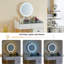 Coiffeuse avec lumières DEL, plateau en verre, table d'appoint extensible, 5 tiroirs, miroir et tabouret pour l'organisation et le style de la chambre à coucher.