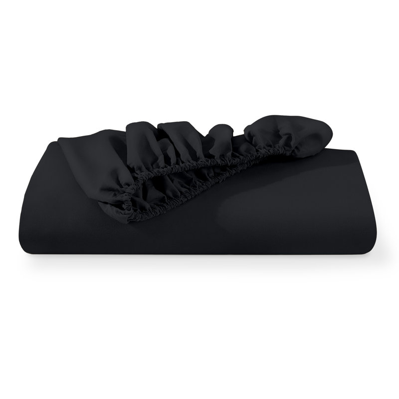 Microfiber Fitted Sheet, Black, California King Fitted Sheet
