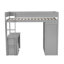 Lit mezzanine simple avec placards, bureau et armoire, bois de fusion gris et ensemble d'armoire-259281542-259281543
