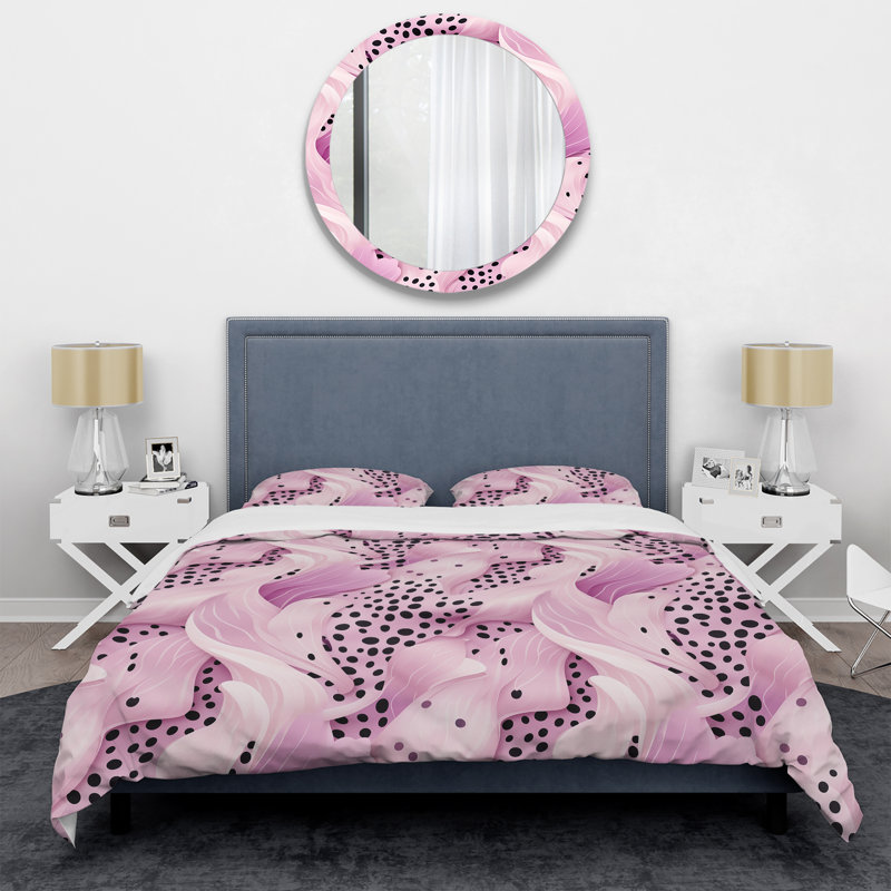 Literie lilas sans couture mauve Waves I, Housse de couette simple + 1 taie décorative stan