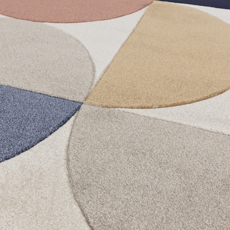 Lowellville Geometric Blue/Red/Beige Area Rug, Rectangle 200 x 290cm