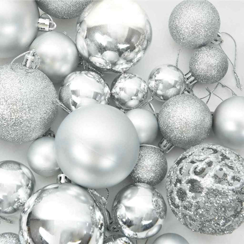 Artificial Slim Christmas Tree, Silver, 3.94' H