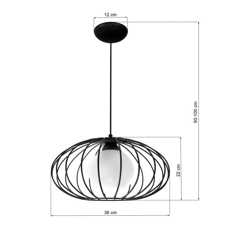 Kronos 1 - Light Black Geometric Pendant
