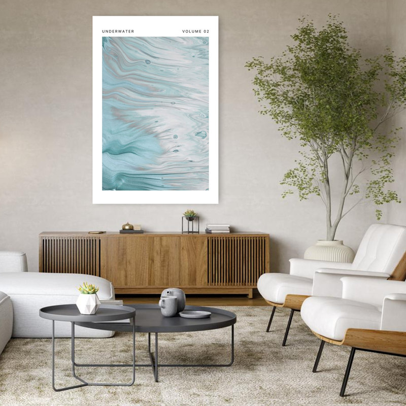 Underwater02, paysage abstrait minimaliste, nature, art mural, H 48 po x l 32 po