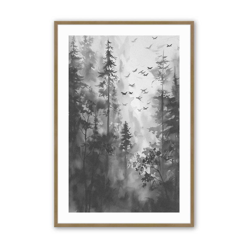 Forest Canopy Print, Brushed Gold Framed, 11.25" H x 9.25" W
