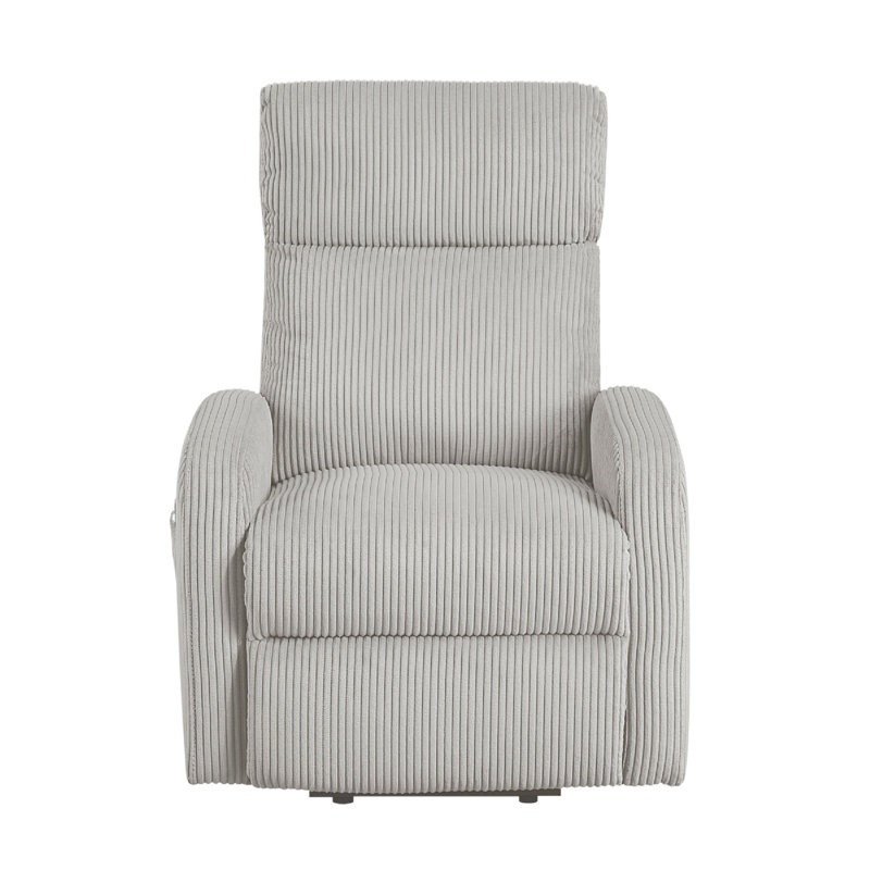 Pary Power Lift Chair, Armrests With Magazine Pocket, Light Gray Corduroy, Light Gray