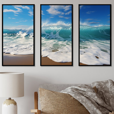 Turquoise Power of Ocean Wave - Ensemble de décoration murale bord de mer