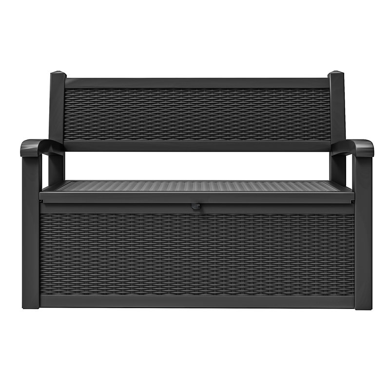 70 Gallon Storage Bench Deck Box, Black