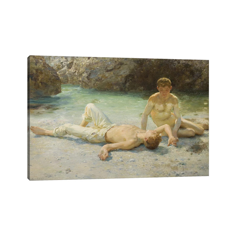 Noonday Heat, 1902-3 by Henry Scott Tuke - Wrapped Canvas Painting, 66.04 cm H x 45.72 cm W x 1.91 cm D