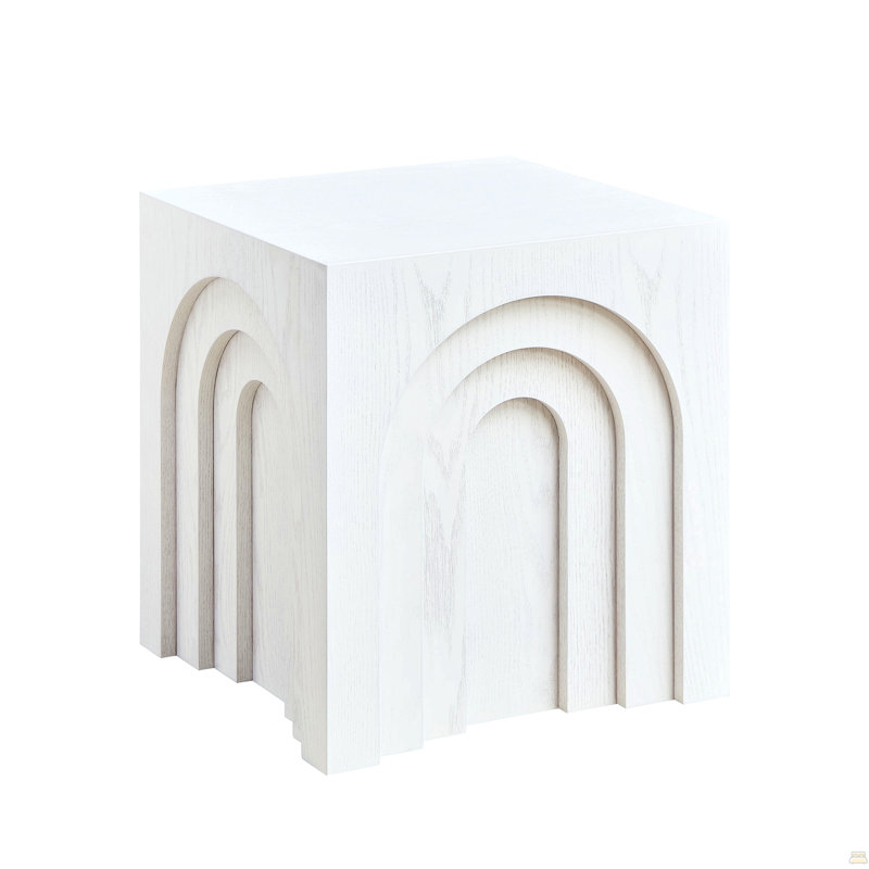 Petite table d'appoint carrée 15,74 po, Blanc