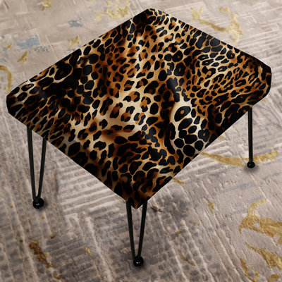 Kee - Victorian Elegance Leopard - Animal Print Rectangle Ottoman by East Urban Home