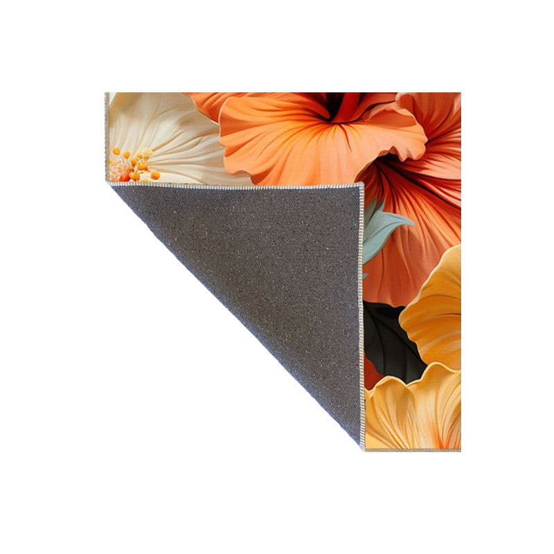 Tapis floral multicolore à motif floral multicolore, Rectangulaire 3 pi 11 po x 5 pi 11 po