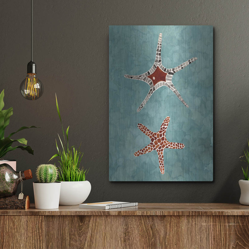  «Twin Starfish 1» par Alicia Ludwig, art mural en métal, 24 po x 36 po, H 16 po x l 12 po
