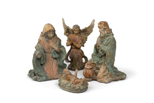Painted Resin Nativity Figures, 17.13"H, Set of 10, 5.91"h set of 4