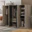 Rangement pour garde-robe en bois 6 portes pour la chambre à coucher, avec 2 tiroirs à l'intérieur