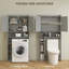 Armoire de rangement au-dessus de la toilette, organisateur de salle de bain moderne avec 2 portes, tablettes de rangement, porte-papier hygiénique, économiseur d'espace autoportant pour la salle de bain, buanderie, gris-679712144