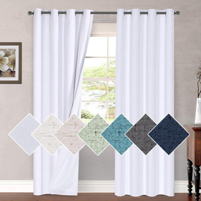Ensemble de rideaux 100% occultant pour la chambre à coucher avec œillets de 96 pouces de long avec œillets bloquant la lumière pour salon
