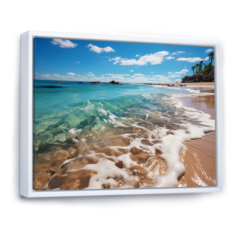 Seaside Rhythms sur impression sur toile, Cadre flottant blanc, H 30 po x l 40 po