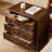 3 Drawer Wood Nightstand with Geometric Drawer Design and Built-In Charging Station-1453117450