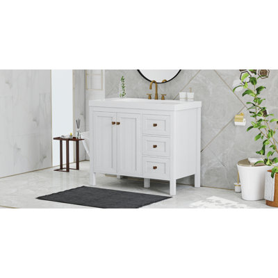 Philpott Single Bathroom Vanity with Stone Top