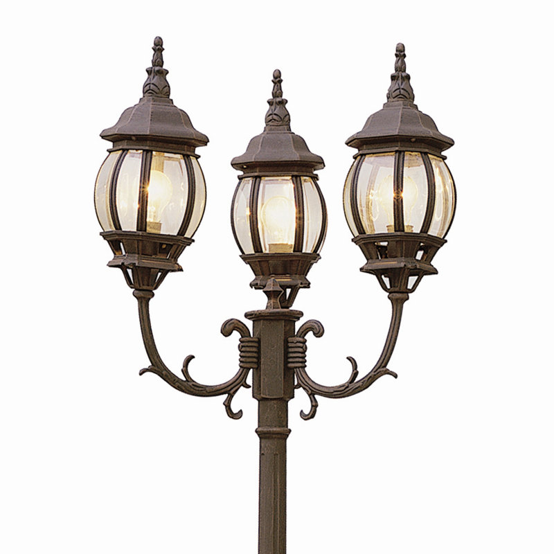 Lampadaire câblé 3 lumières H 91,5 po Siclen (double) Siclen, rouille