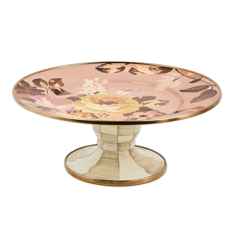 Wild Rose Mini Pedestal Platter, Mauve