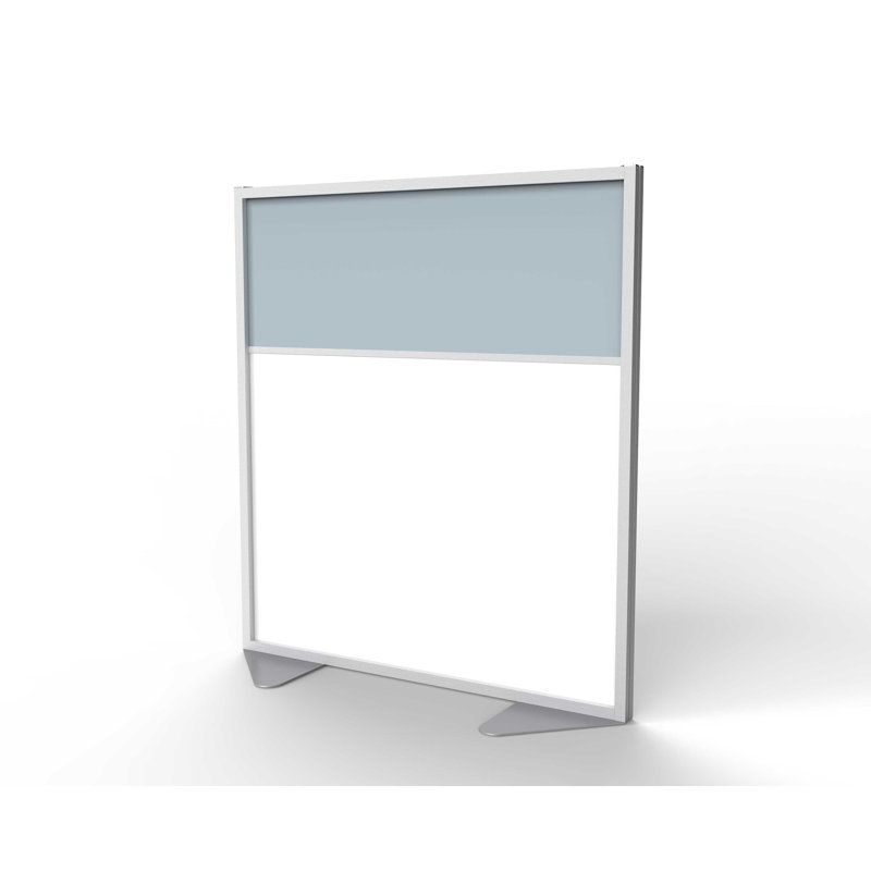 Paravent de plancher 1 panneau, H 54 po x l 48 po, Blanc/argenté