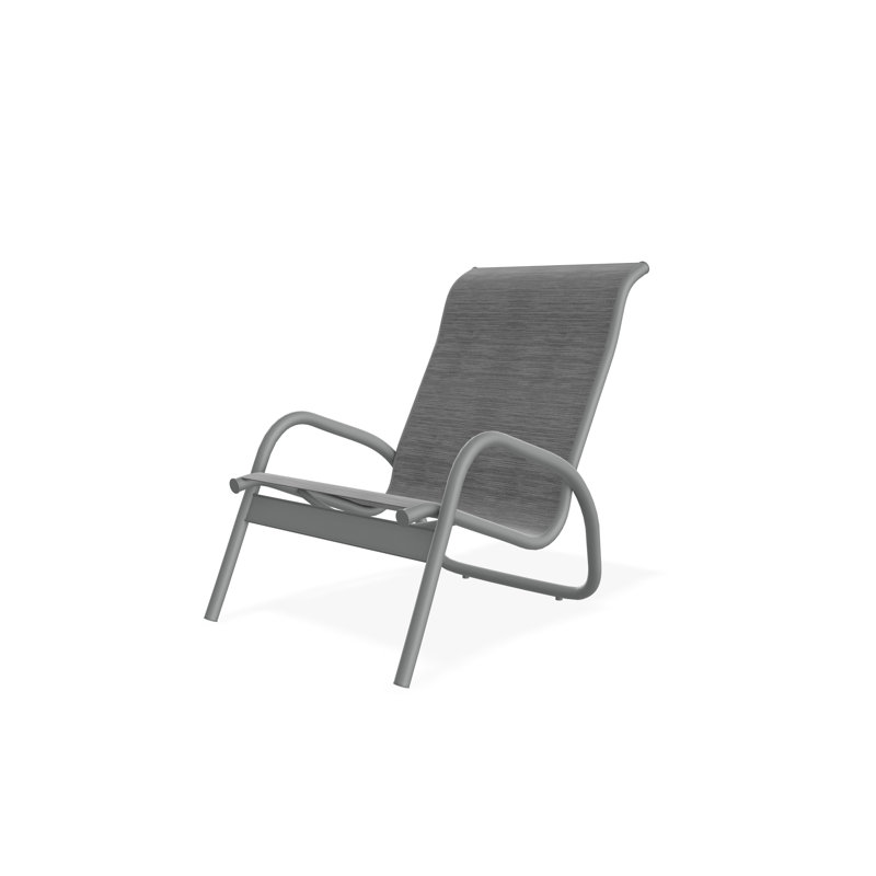 Chaise longue de jardin empilable en aluminium Gardenella, Port, Gris chaleureux