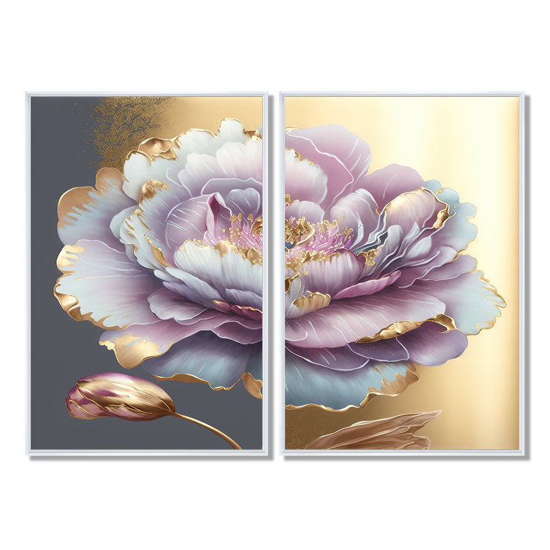 «Mauve mauve», fleur unique, 36" H x 48" W, Impression encadrée flottante, White