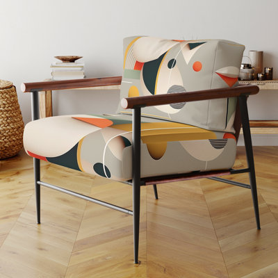 Daryanani - Fauteuil rembourré à motif géométrique abstrait