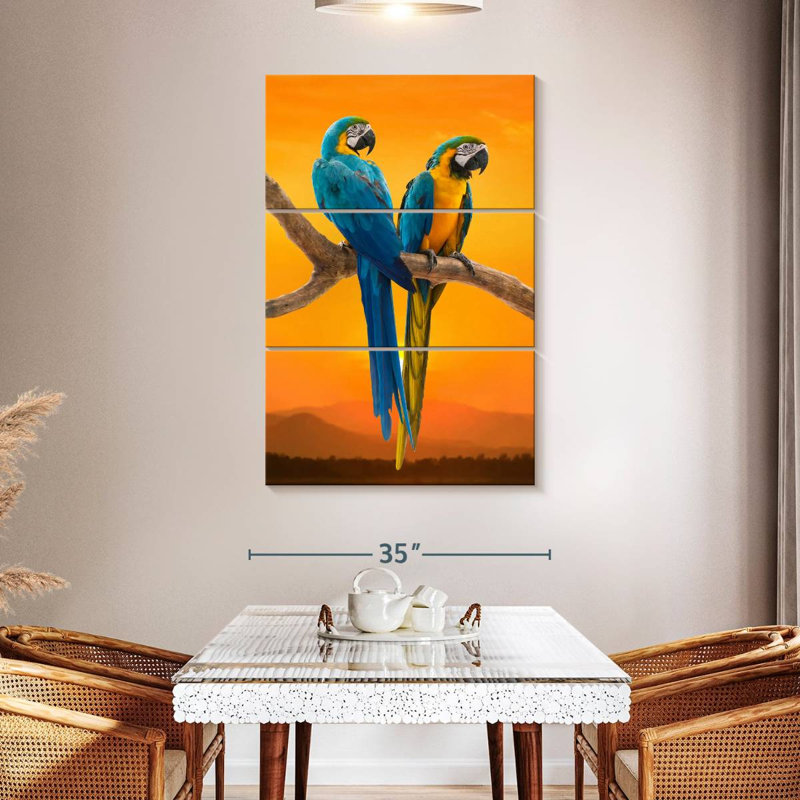 Brampt Sunset Macaw, 50" H x 32" W