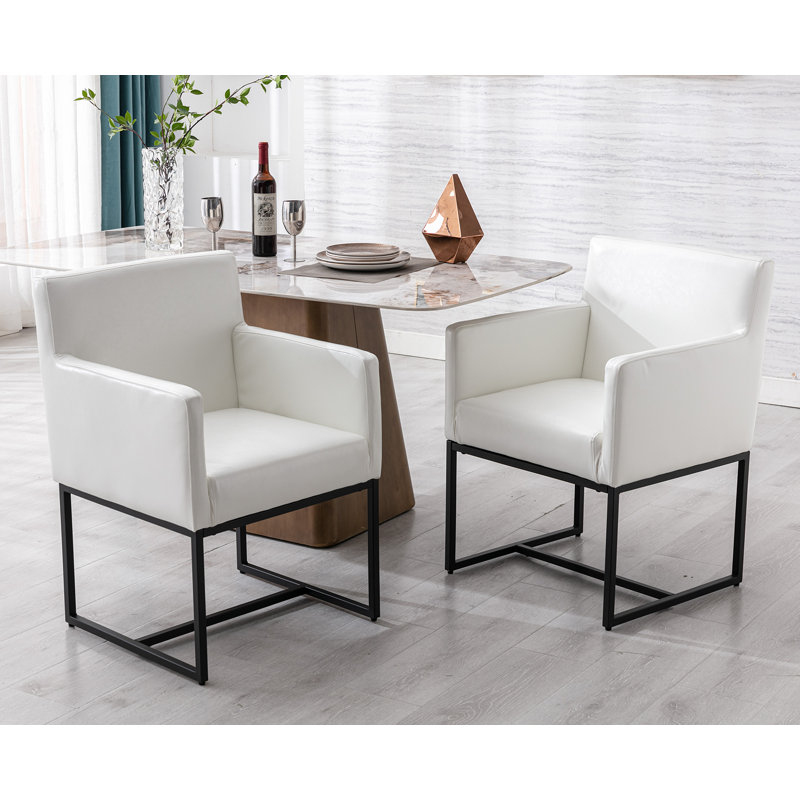 Chaise avec accoudoirs Thirlby, Blanc